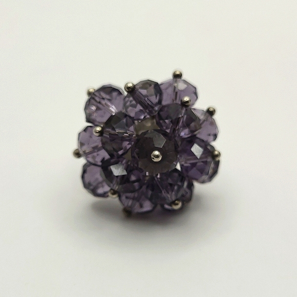 Purple Crystal Cluster Bracelet & Ring - Picture 6 of 8